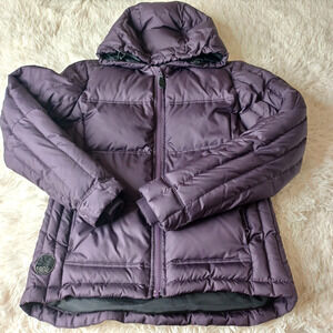 Spiewak & Sons Puffer Jacket Womens Size M Purple Hooded Quilted Coat